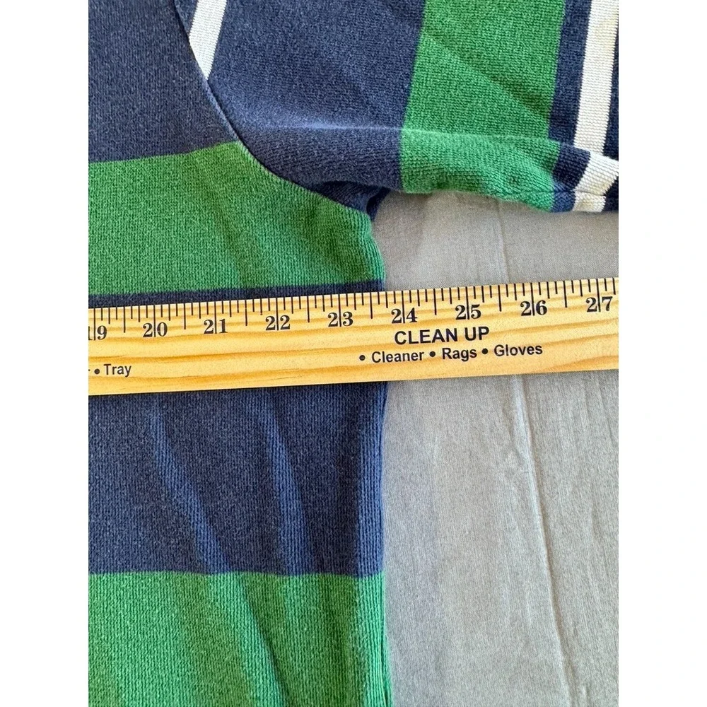 Polo Golf Ralph‎ Lauren Shirt XL Mens Short Sleeve Cotton Wide Strips Blue Green